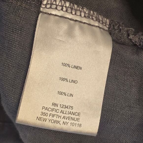 Ellen Tracy 100%Linen Sleeveless Top XL Gray 1/4 Zip Classic Normcore Minimalist - Picture 7 of 7